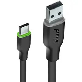 airox type c led light fast charging cable (cb 132)