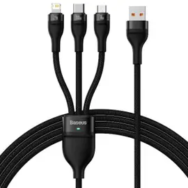 Baseus Flash Series 2 One for three Fast Charging Data Cable USB to M+L+C 66W