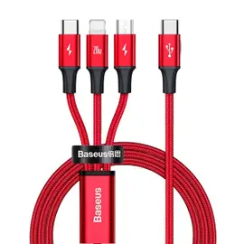 baseus rapid series 3 in 1 type c to m l c cable (20w)